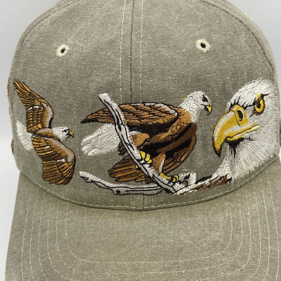 Vintage Al Agnew Bald Eagle Hat Cap 90s Embroidered American Wildlife Strapback - Picture 3 of 16